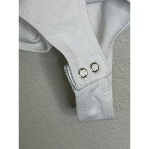 Banana Republic White Sleeveless Square Neck Bodysuit Casual Workwear Layer XS - Picture 4 of 8